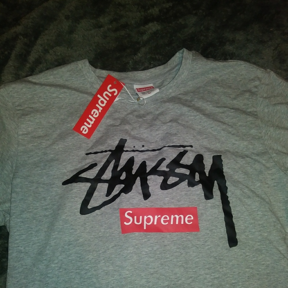 NWT Stussy x Supreme T-Shirt Tee Shirt Cotton